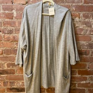 Donni Sandwashed Ribbed Cardigan with Pockets NWT